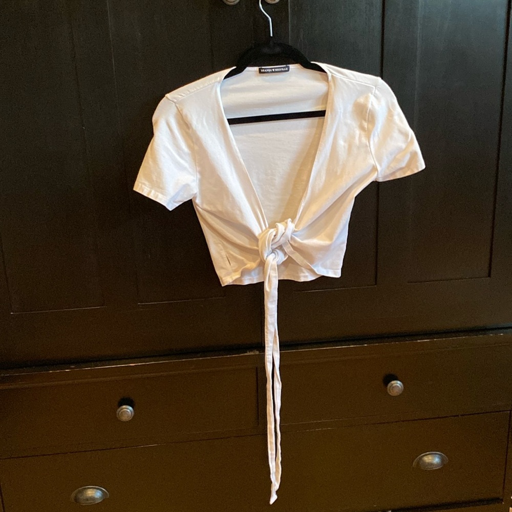 Brandy Melville tie up cotton T-shirt